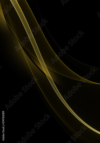 Abstract background waves. Black and golden yellow abstract background for wallpaper or business card