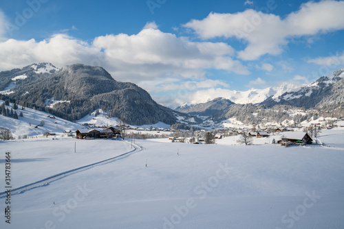 Winter landscape of Gstaad 