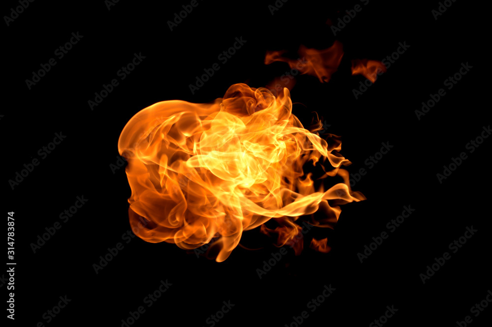 Fire flames on a black background Fire flames on a black background