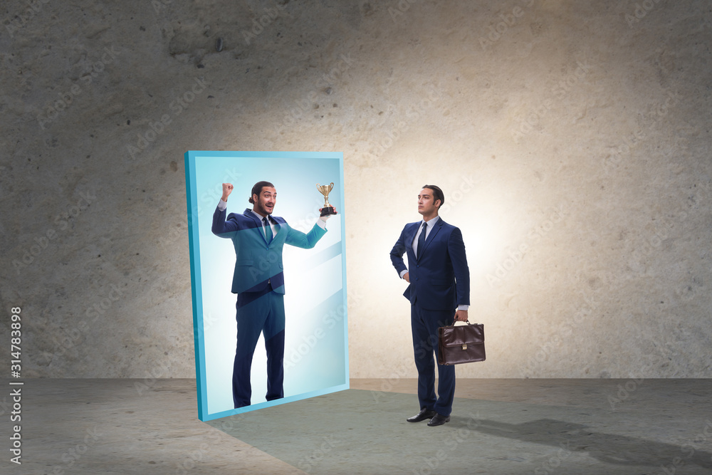 Fototapeta premium Man dreaming of bigger success