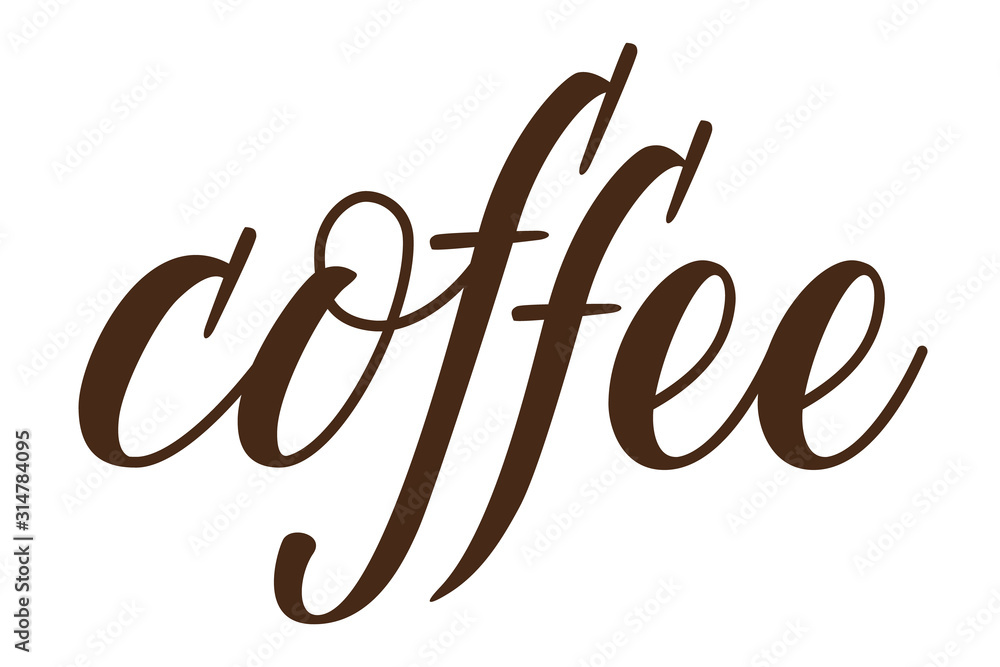 Modern handwritten brush calligraphy Coffee. Vector illustration. Modern handwritten brush calligraphy Coffee. Vector illustration.