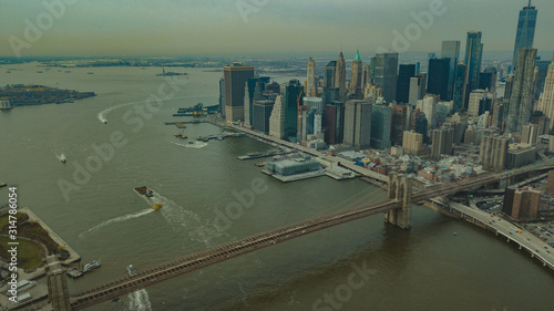 NY 空撮 ニューヨーク ドローン DJI 広告 素材 旅行 ブルックリン橋 マンハッタン ビル群 広告素材 SNS Instagram Twitter Facebook