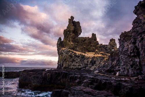 Londranger rock formation in Iceland landscape