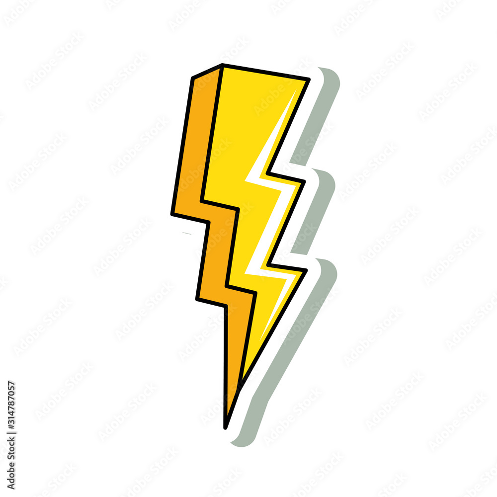 thunderbolt pop art style icon thunderbolt pop art style icon