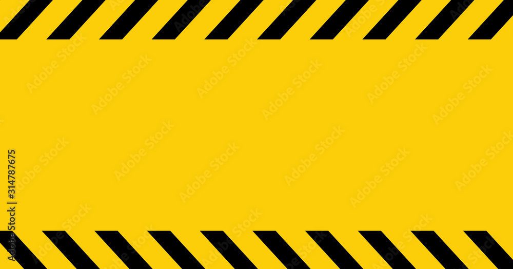 Black and yellow line striped. Caution tape. Blank warning background