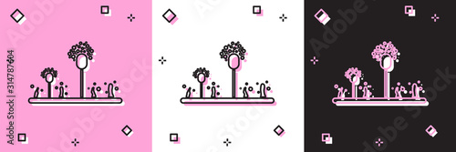 Set Mold icon isolated on pink and white, black background. Vector Illustration