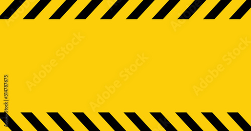 Black and yellow line striped. Caution tape. Blank warning background. Vector illustration