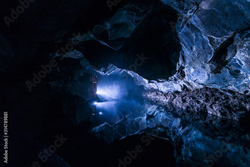 Fototapeta Grjotagja Underground cave with river