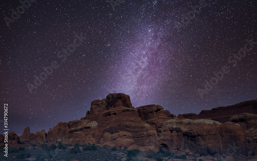 Long exposure Milky Way in Arches National Park