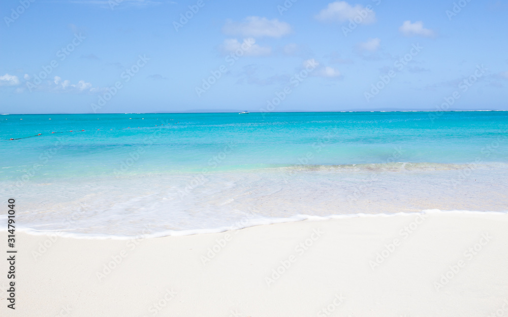White Sand Tropical beach paradise Crystal Clear Blue Water  