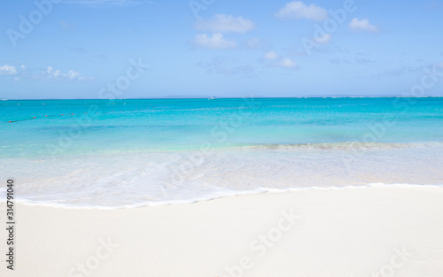 White Sand Tropical beach paradise Crystal Clear Blue Water 