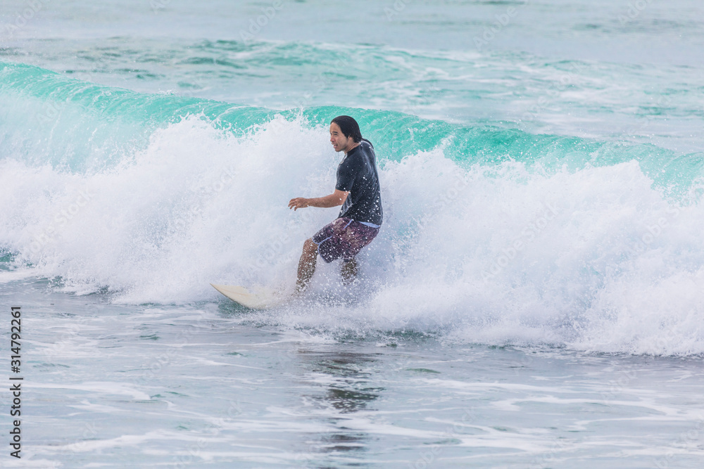 Australian Surfer riding a wave in Sydney Australian Surfer riding a wave in Sydney