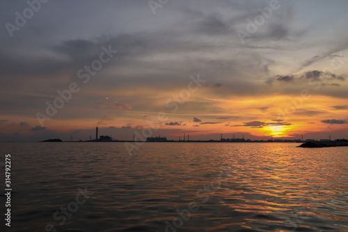 Colorful sunset on the sea © Pattana