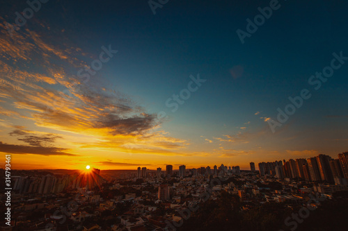 Sunrise at city of Ribeirao Preto in Brazil photo