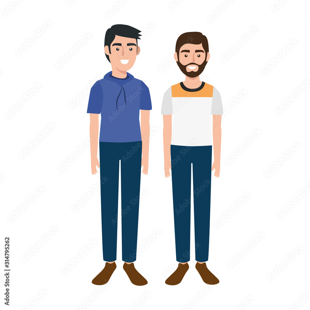 young men avatar character icon vector illustration design