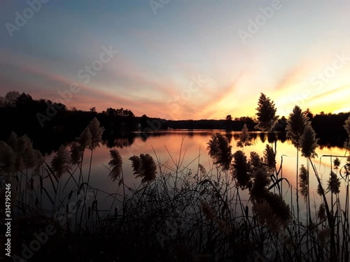 sunset over the lake