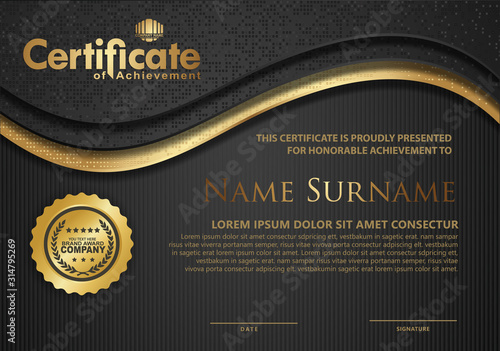 Horizontal Luxury certificate template