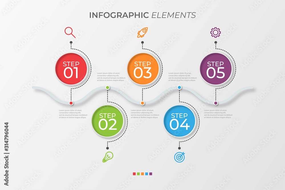 Presentation business infographic template with 5 options Presentation business infographic template with 5 options