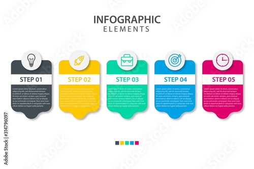 Wallpaper Mural Presentation business infographic template with 5 options Torontodigital.ca