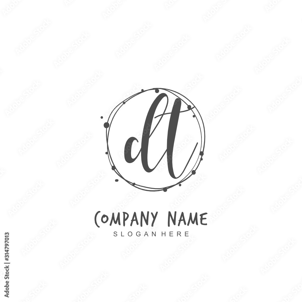 Handwritten initial letter D T DT for identity and logo. Vector logo template with handwriting and signature style. Handwritten initial letter D T DT for identity and logo. Vector logo template with handwriting and signature style.