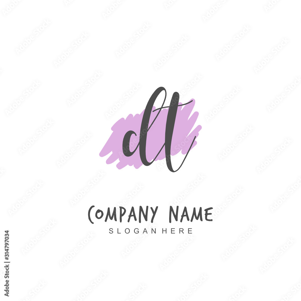 Handwritten initial letter D T DT for identity and logo. Vector logo template with handwriting and signature style. Handwritten initial letter D T DT for identity and logo. Vector logo template with handwriting and signature style.