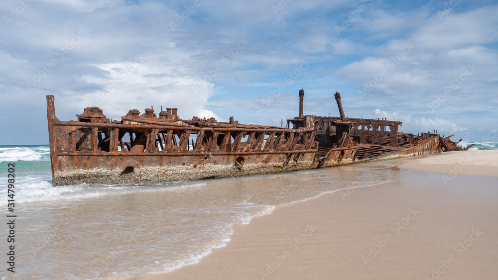 SS Maheno Ship Wreck on the Beach of Fraser Island