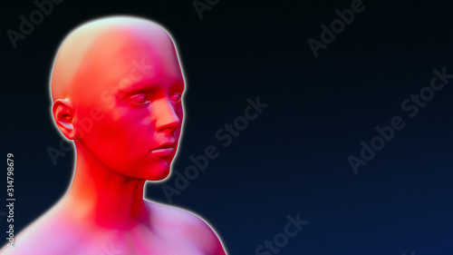 medical red skin symptom pain killer treatment sunburn 3D illustration