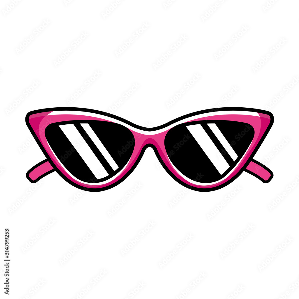 Fototapeta premium sunglasses pop art style icon vector illustration design