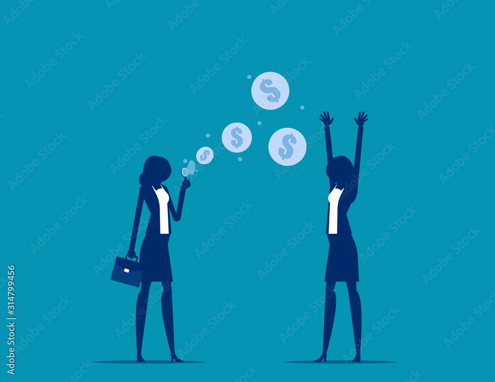 Blowing bubble soap inside have dollar sign. Finance and Economic concept Blowing bubble soap inside have dollar sign. Finance and Economic concept