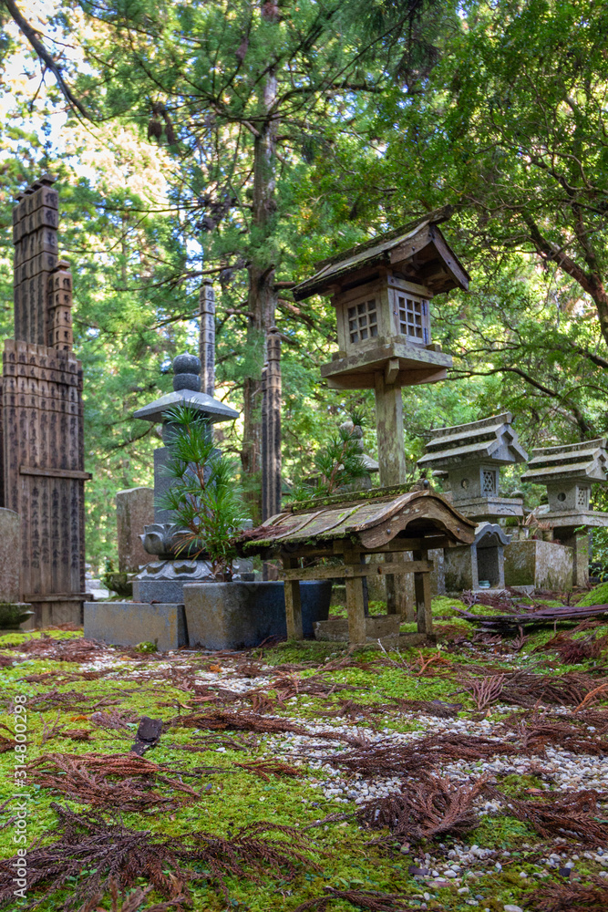 Okunoin Cemetery, one of Japan s most sacred sites. the number of graves in Okunoin is more than two hundred thousand, Koyasan, Japan. Okunoin Cemetery, one of Japan s most sacred sites. the number of graves in Okunoin is more than two hundred thousand, Koyasan, Japan.