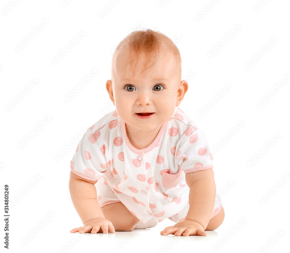 Portrait of cute baby on white background Portrait of cute baby on white background