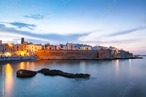 Fotografie night city view of  Monopoli Apulia Italy