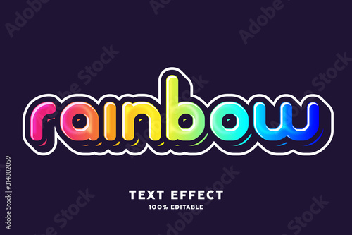 Rainbow text effect, editable text