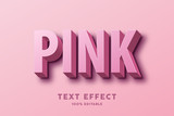 3D pink Text effect, Editable text