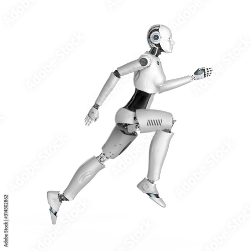Female cyborg or robot run
