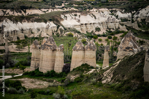  Love Valley landscapes in Cappadocia, Goreme, Turkey.