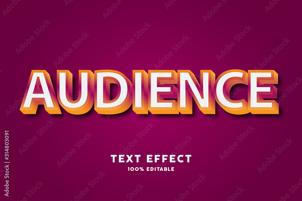 Bold yellow red gradient text effect, editable text