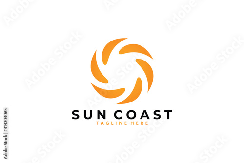 sun logo icon vector isolated