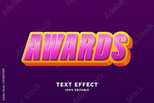 Purple glossy text effect, editable text
