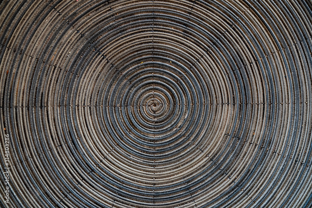 Fototapeta premium Straw cushion, basket chair, closeup texture background.