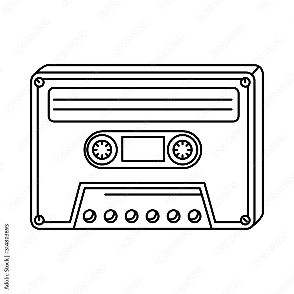 cassette of nineties line style icon vector illustration design cassette of nineties line style icon vector illustration design