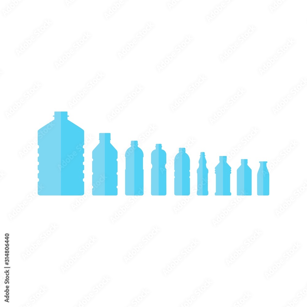 Bottle of water icon in flat style isolated on white background. Bottle of water icon in flat style isolated on white background.