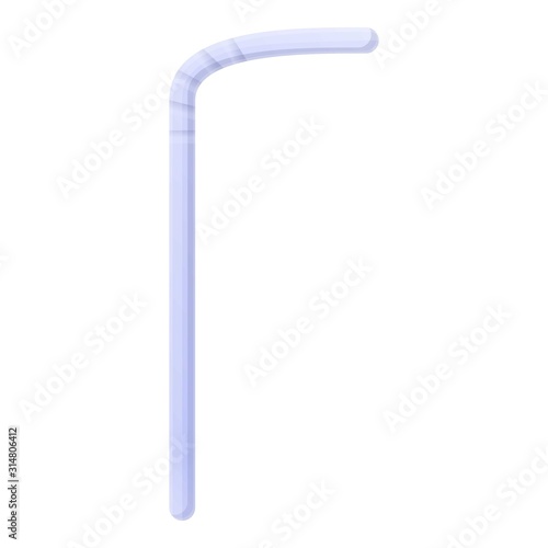 Plastic straw stick icon. Cartoon of plastic straw stick vector icon for web design isolated on white background