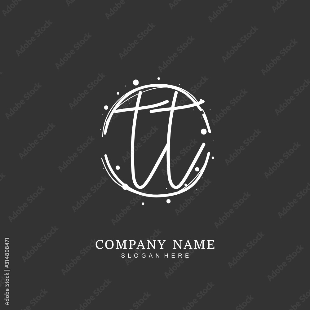 Handwritten initial letter T TT for identity and logo. Vector logo template with handwriting and signature style. Handwritten initial letter T TT for identity and logo. Vector logo template with handwriting and signature style.