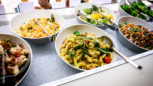 Fresh assortments and choices of cooked salad bar