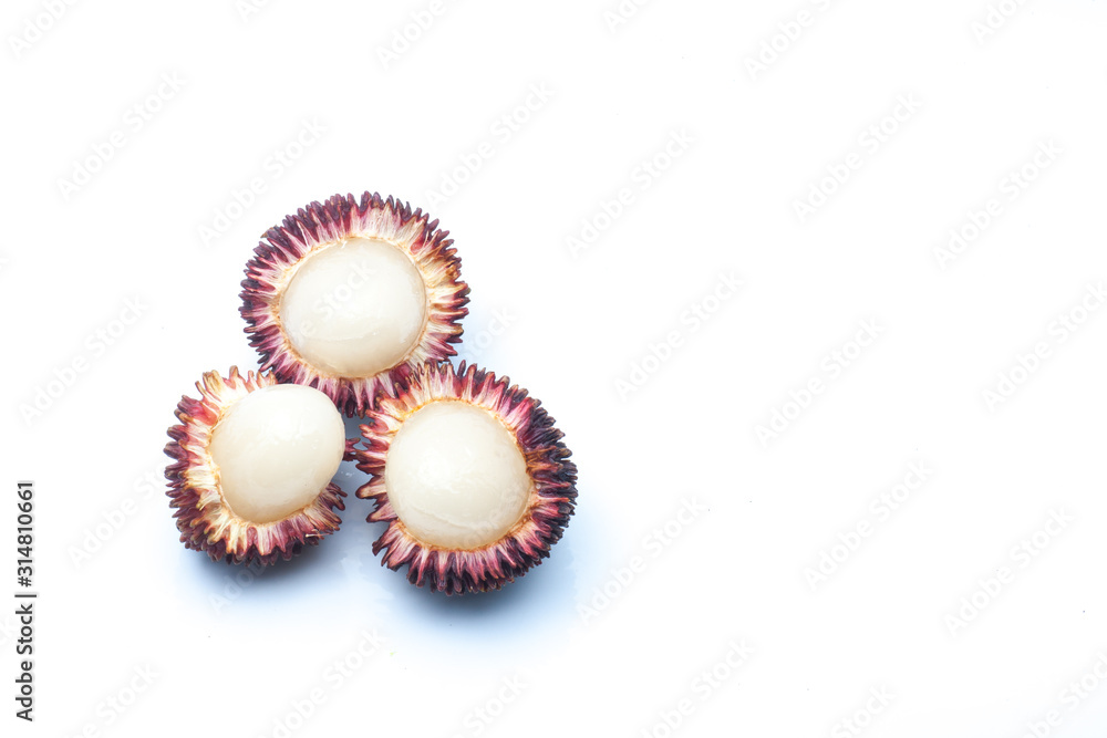 Pulasan or wild rambutan on isolated background Pulasan or wild rambutan on isolated background