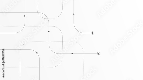 Abstract geometric Circuit connect lines and dots.Simple technology graphic background.Illustration Vector design Network technology and Connection concept.