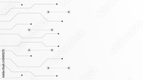 Abstract geometric Circuit connect lines and dots.Simple technology graphic background.Illustration Vector design Network technology and Connection concept.
