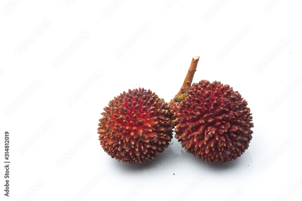 Pulasan or wild rambutan on isolated background Pulasan or wild rambutan on isolated background