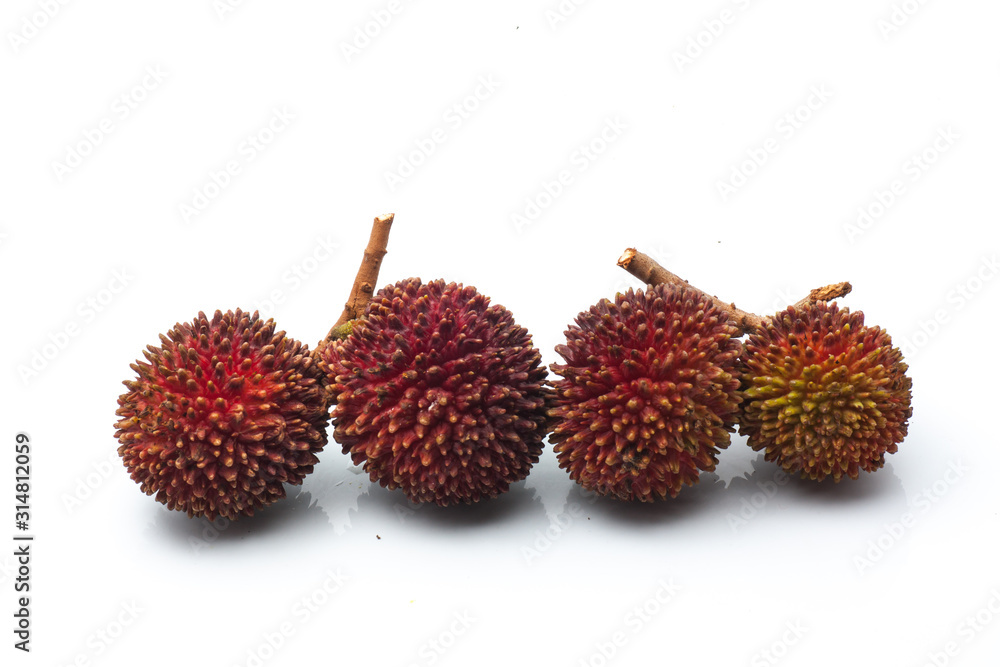 Pulasan or wild rambutan on isolated background Pulasan or wild rambutan on isolated background